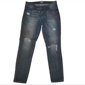 Juicy couture studded distressed dark wash skinny jeans like new 8
